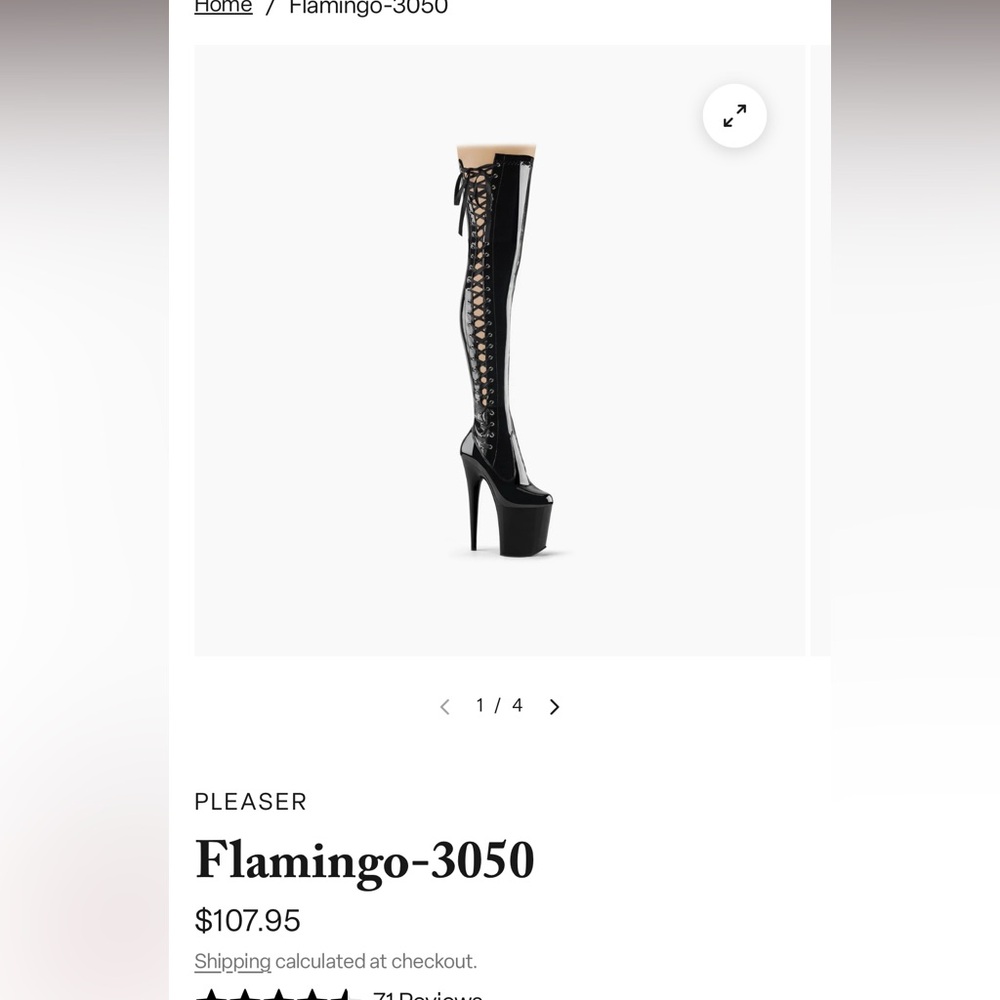 Pleaser Flamingo 3050 thigh high black boots size 11